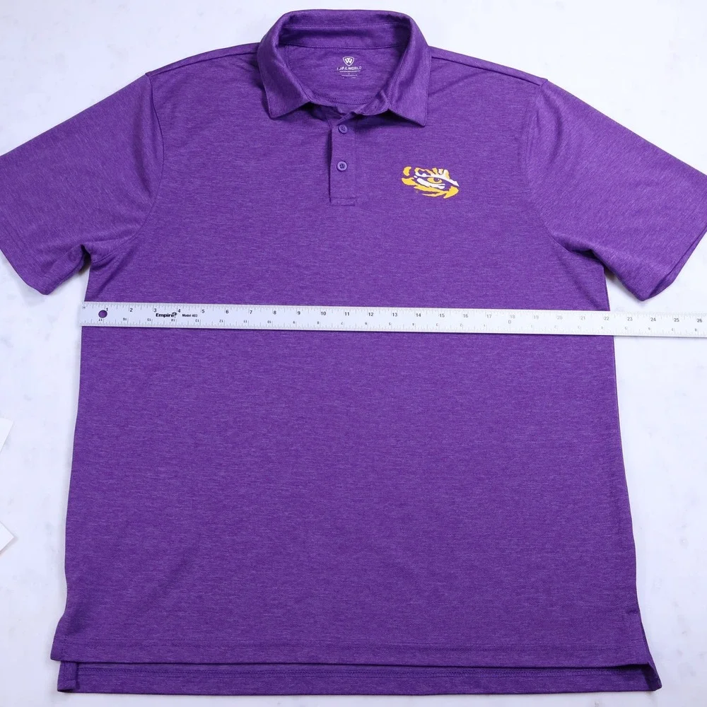 Top of the World LSU Tigers Mens Purple Heathered Polo‎ Large Louisiana State U